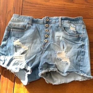 Torn and shredded shorts